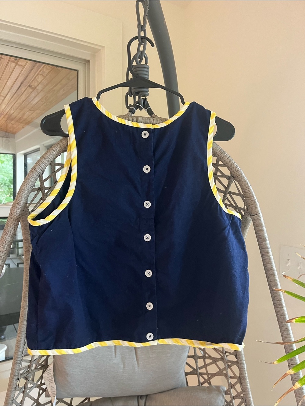 Maeve Navy Tank with Orange & Yellow Fruit Embroidery - Picture 6 of 6